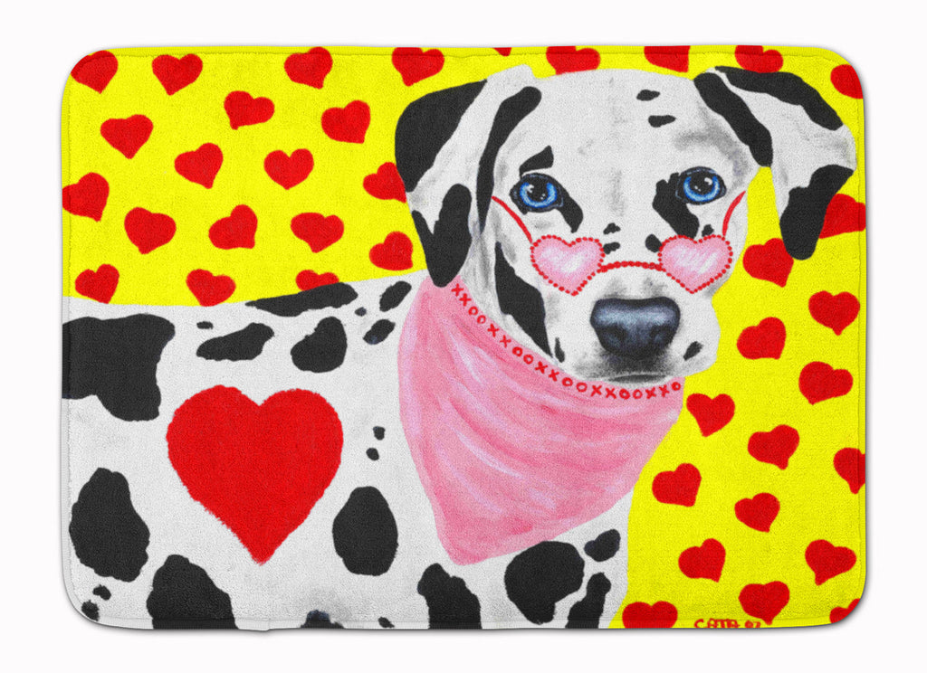 Hearts and Dalmatian Memory Foam Kitchen Mat Machine Washable Anti-Fatigue Cushion Comfort Bath or Kitchen Rug