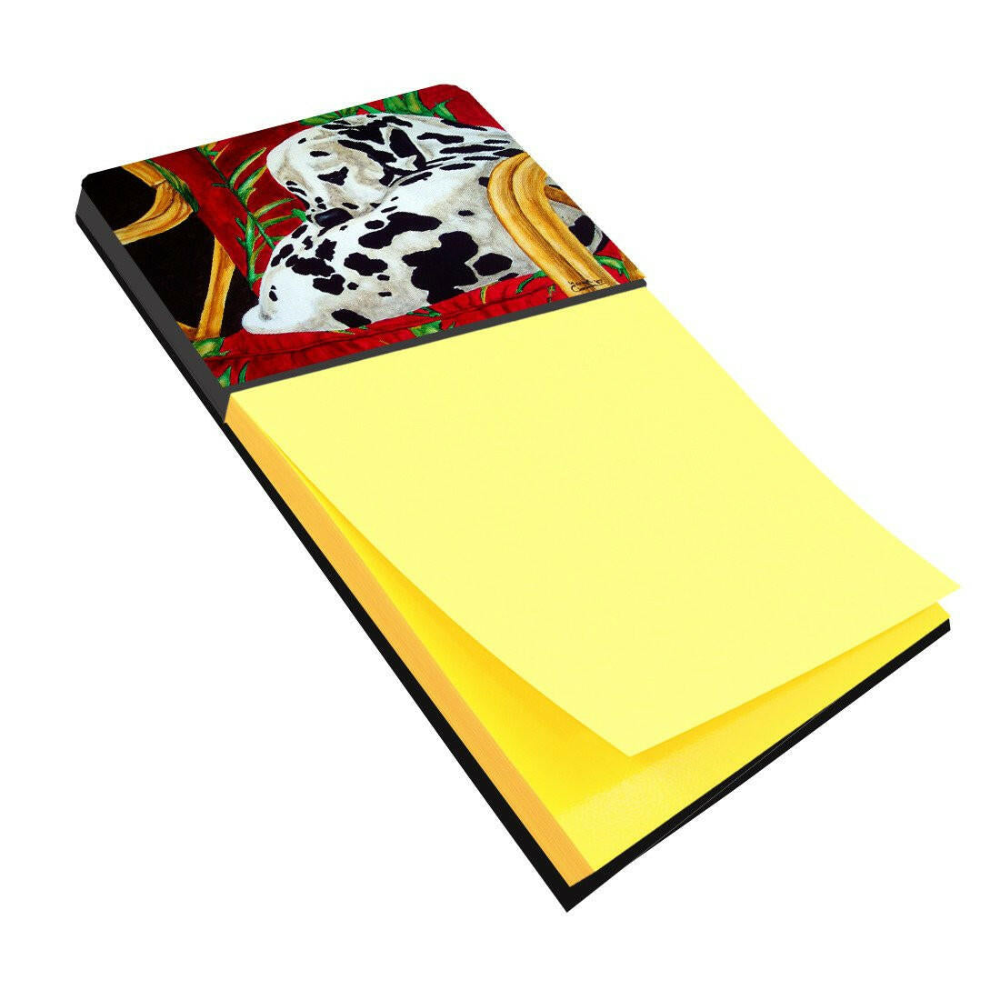 Sunday Nap Dalmatian Watercolor Sticky Note Holder Refillable Dispenser Desk Accessory 3x3 Pad Gift