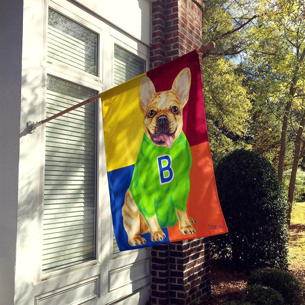 French Bulldog Go Team House Flag 28x40 Porch Sleeve Pole Decorative Outside Yard Banner Artwork Wall Hanging, Polyester