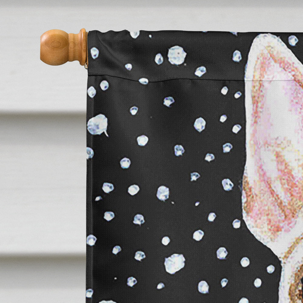 Snowy Chihuahua House Flag 28x40 Porch Sleeve Pole Decorative Outside Yard Banner Artwork Wall Hanging, Polyester