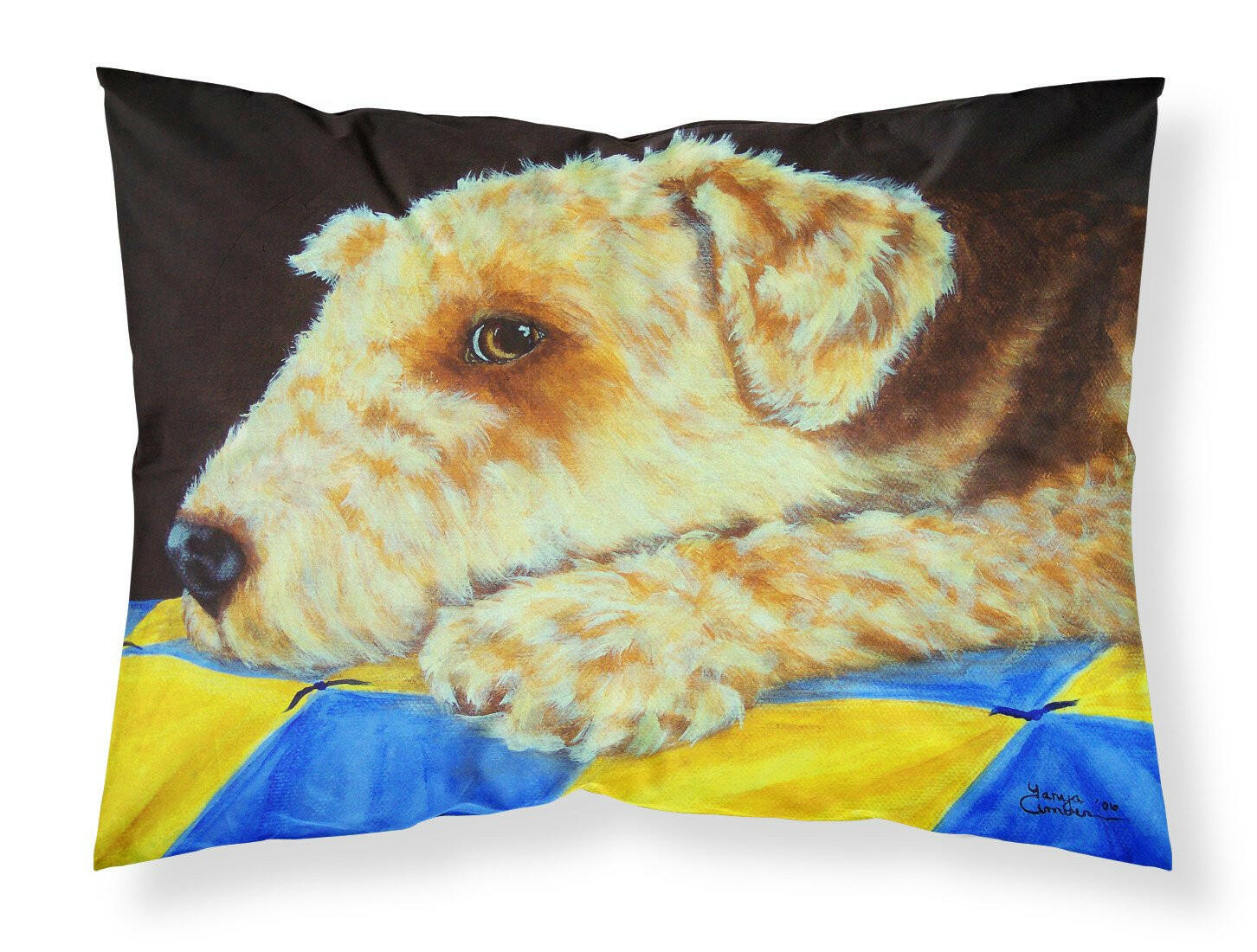 Airedale Terrier Momma's Quilt Standard Pillowcase Lightweight Super Soft Easy Care Decorative Artwork Pillowcase, Standard