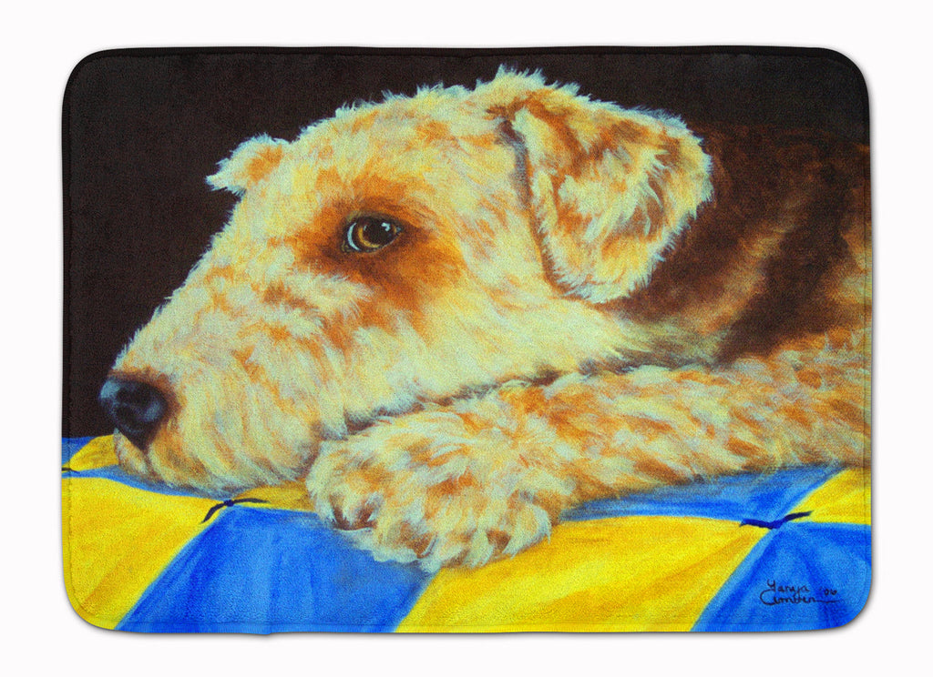 Airedale Terrier Momma's Quilt Memory Foam Kitchen Mat Machine Washable Anti-Fatigue Cushion Comfort Bath or Kitchen Rug