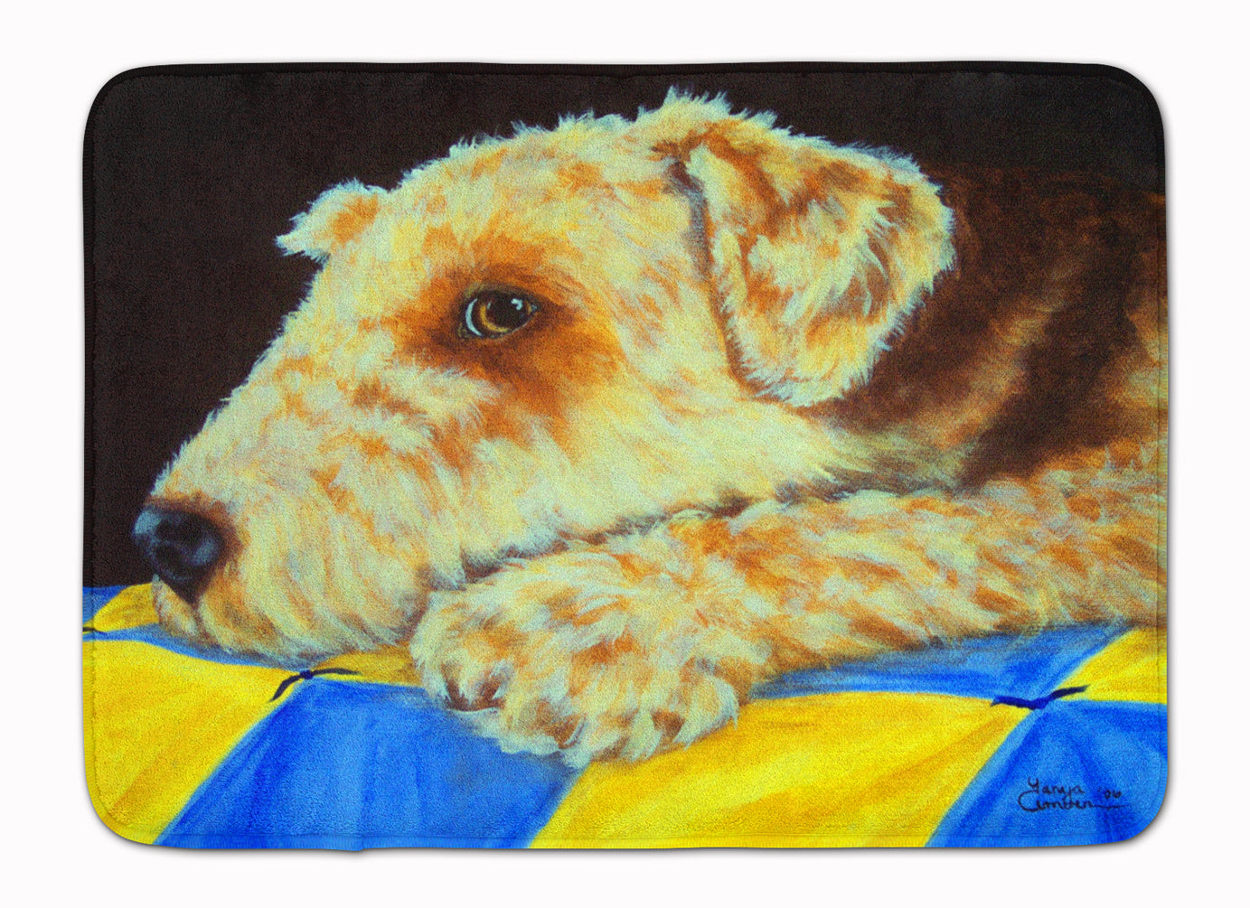 Airedale Terrier Momma's Quilt Memory Foam Kitchen Mat Machine Washable Anti-Fatigue Cushion Comfort Bath or Kitchen Rug
