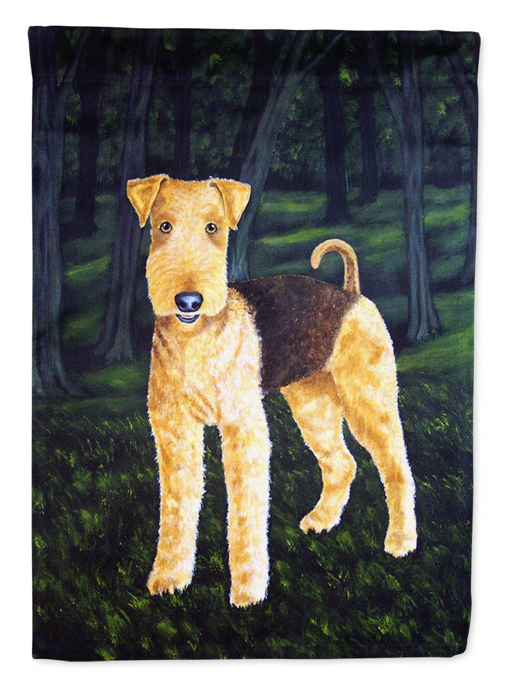Delta Airedale Terrier House Flag 28x40 Porch Sleeve Pole Decorative Outside Yard Banner Artwork Wall Hanging, Polyester