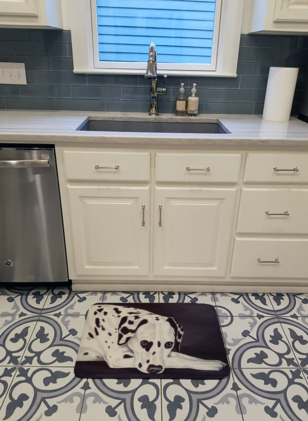 Dal Dalmatian Memory Foam Kitchen Mat Machine Washable Anti-Fatigue Cushion Comfort Bath or Kitchen Rug