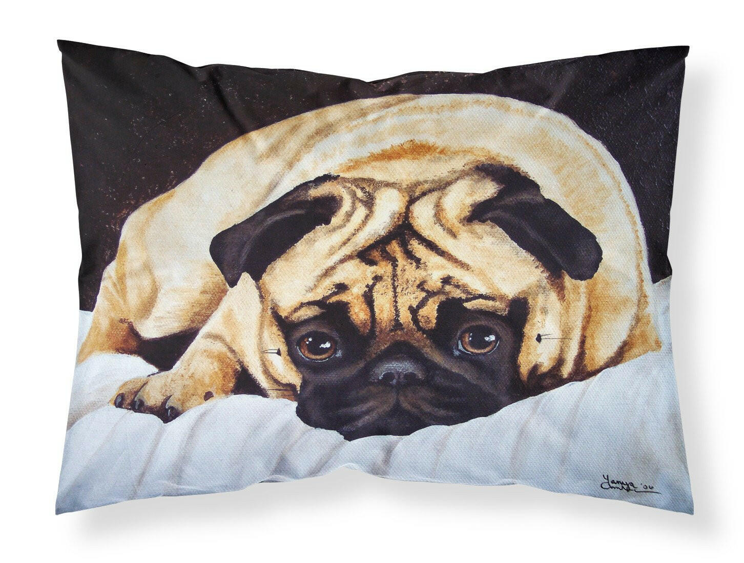 Fred the Pug Standard Pillowcase Lightweight Super Soft Easy Care Decorative Artwork Pillowcase, Standard