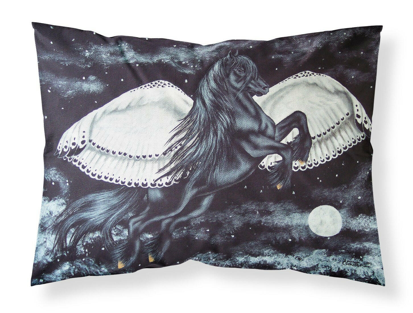 Black Flying Horse Standard Pillowcase Lightweight Super Soft Easy Care Decorative Artwork Pillowcase, Standard
