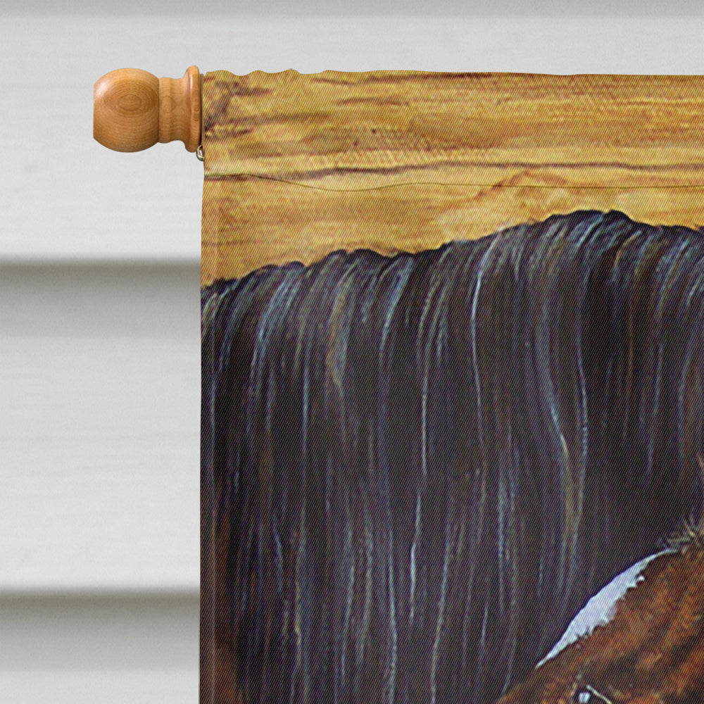 Bay Mare Foal Horse House Flag 28x40 Porch Sleeve Pole Decorative Outside Yard Banner Artwork Wall Hanging, Polyester