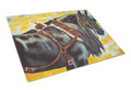 Day's End Horse Cutting Board Tempered Glass Kitchen Cutting Surface, Heat Resistant Chopping, Non-Slip Feet, Food Prep & Serving