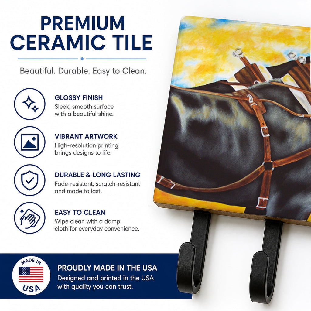 Day's End Horse Leash or Key Holder Wall Hooks, Coat Rack Wall Mount, for Hanging Keys, Towels, Aprons, Leashes