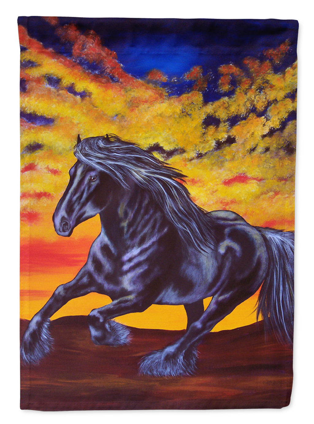 Desert Wind Horse House Flag 28x40 Porch Sleeve Pole Decorative Outside Yard Banner Artwork Wall Hanging, Polyester