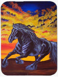 Desert Wind Horse Cutting Board Tempered Glass Kitchen Cutting Surface, Heat Resistant Chopping, Non-Slip Feet, Food Prep & Serving