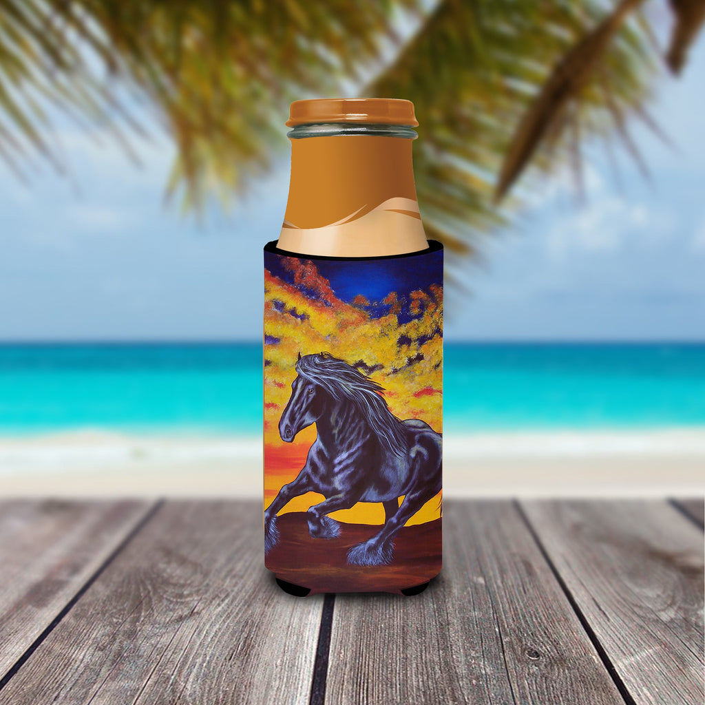 Desert Wind Horse Slim Can Hugger , Insulated Foam Hugger for 12 oz Slim Cans, Beer Bottles & Water Bottles, Printed in USA