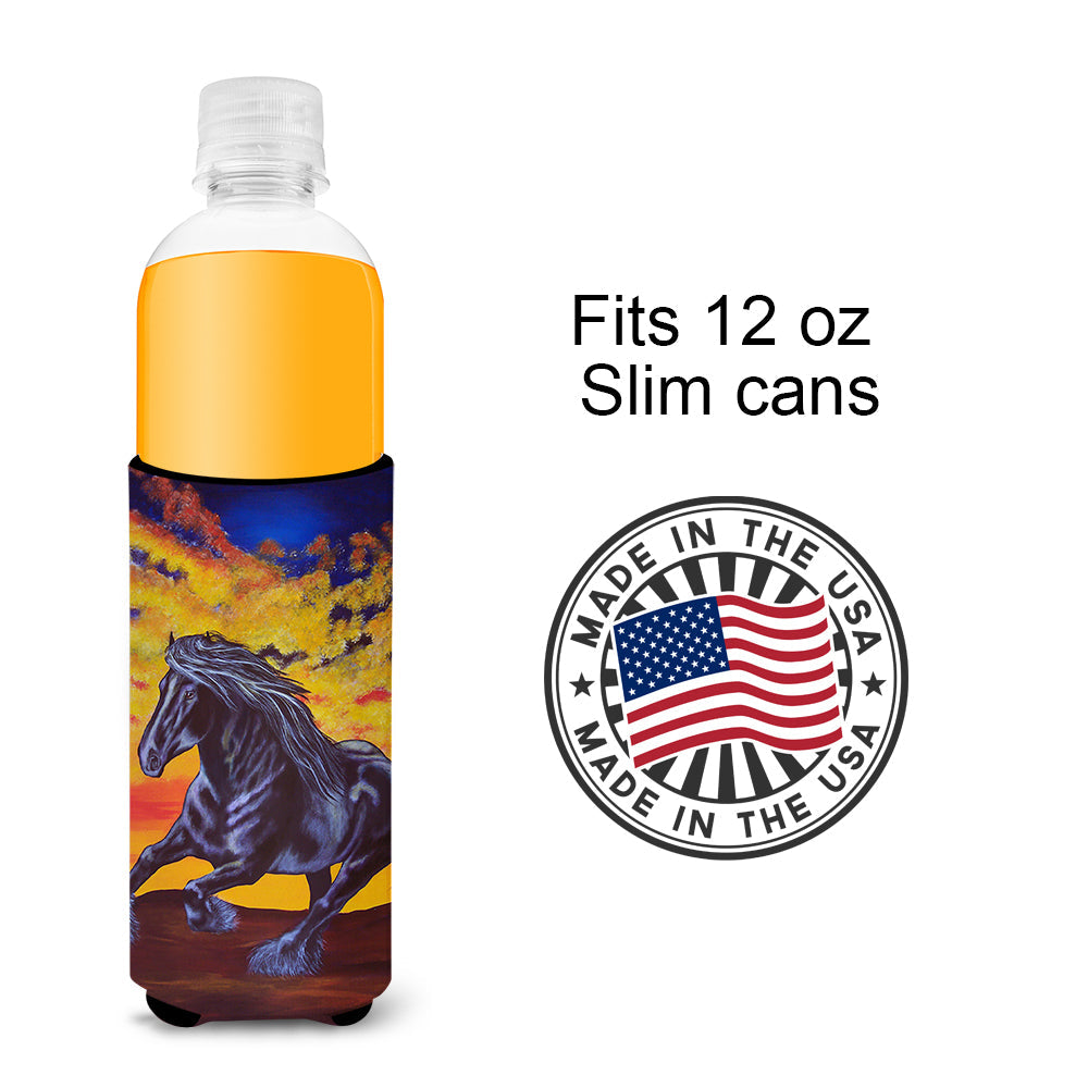 Desert Wind Horse Slim Can Hugger , Insulated Foam Hugger for 12 oz Slim Cans, Beer Bottles & Water Bottles, Printed in USA