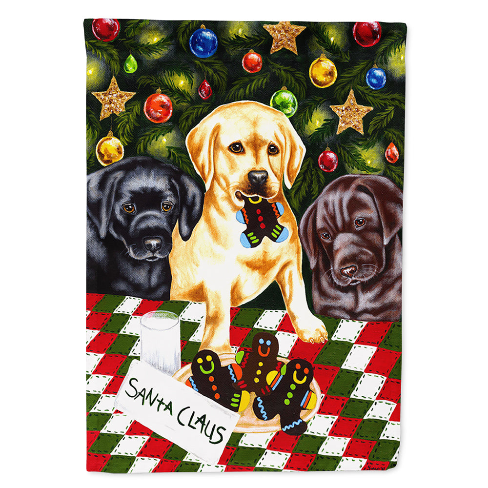 Santa's Helpers in Christmas Stockings Labrador House Flag 28x40 Porch Sleeve Pole Decorative Outside Yard Banner Artwork Wall Hanging, Polyester