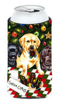 Santa's Helpers in Christmas Stockings Labrador Tall Boy Hugger Can Cooler Sleeve Machine Washable Drink Collapsible Insulator Beverage Insulated Holder