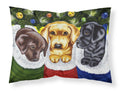 Christmas Stocking Surprise Labrador Standard Pillowcase Lightweight Super Soft Easy Care Decorative Artwork Pillowcase, Standard