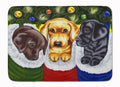 Christmas Stocking Surprise Labrador Memory Foam Kitchen Mat Machine Washable Anti-Fatigue Cushion Comfort Bath or Kitchen Rug