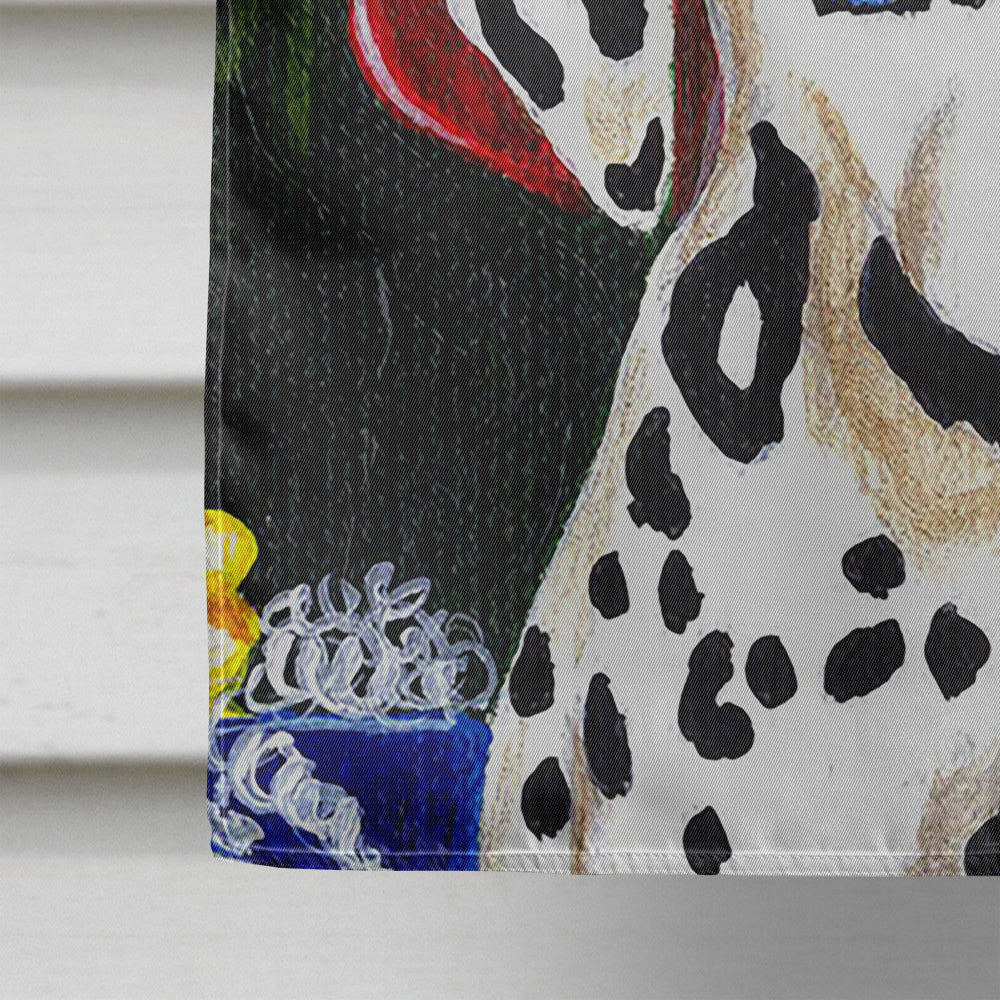 Fire Fighter Christmas Dalmatian House Flag 28x40 Porch Sleeve Pole Decorative Outside Yard Banner Artwork Wall Hanging, Polyester