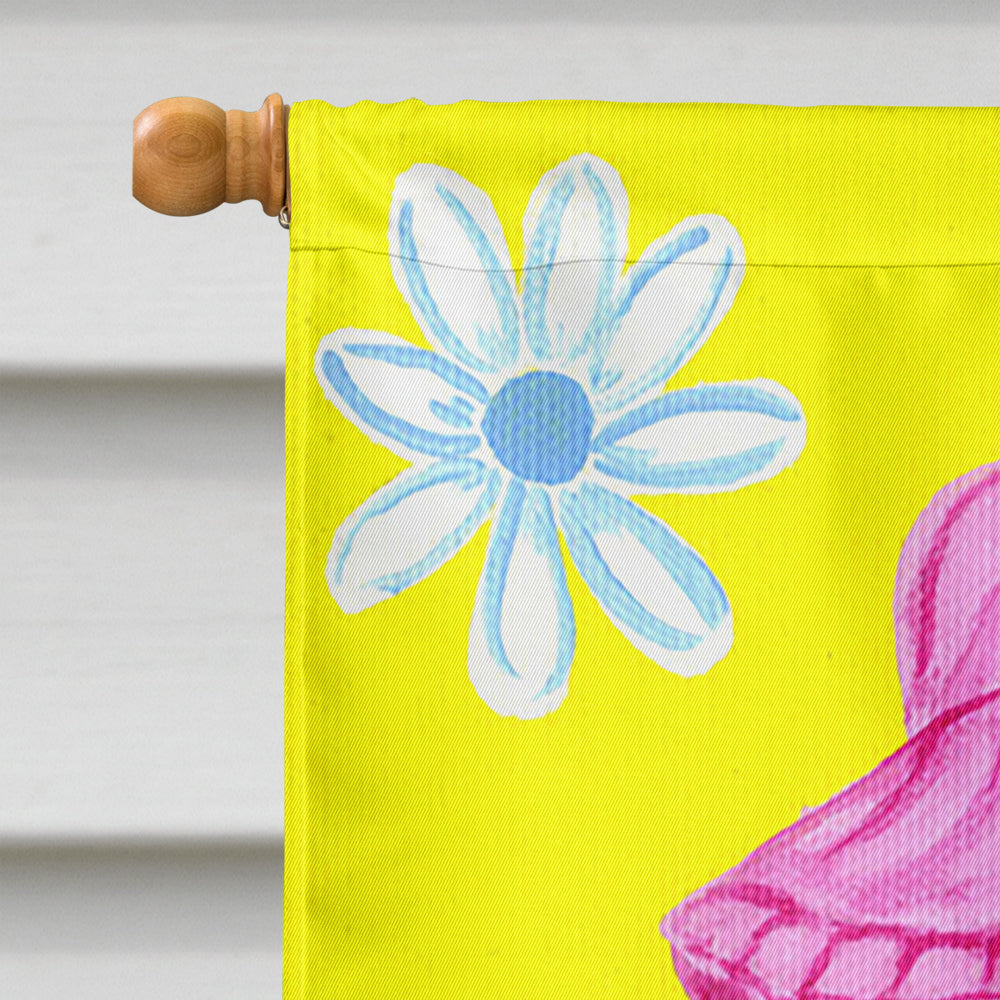 Spring Cutie Schnauzer House Flag 28x40 Porch Sleeve Pole Decorative Outside Yard Banner Artwork Wall Hanging, Polyester