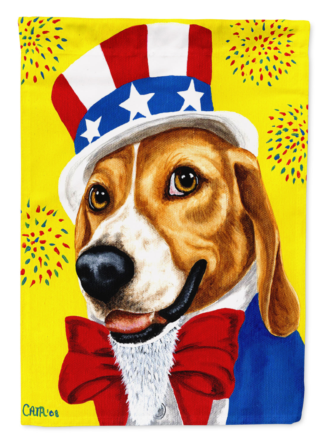 Unble Sam's USA Beagle House Flag 28x40 Porch Sleeve Pole Decorative Outside Yard Banner Artwork Wall Hanging, Polyester
