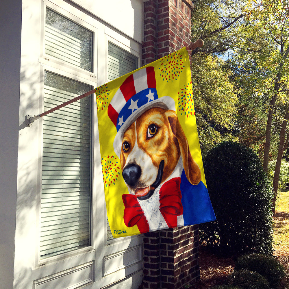 Unble Sam's USA Beagle House Flag 28x40 Porch Sleeve Pole Decorative Outside Yard Banner Artwork Wall Hanging, Polyester
