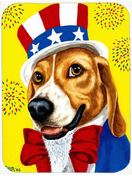 Unble Sam's USA Beagle Cutting Board Tempered Glass Kitchen Cutting Surface, Heat Resistant Chopping, Non-Slip Feet, Food Prep & Serving
