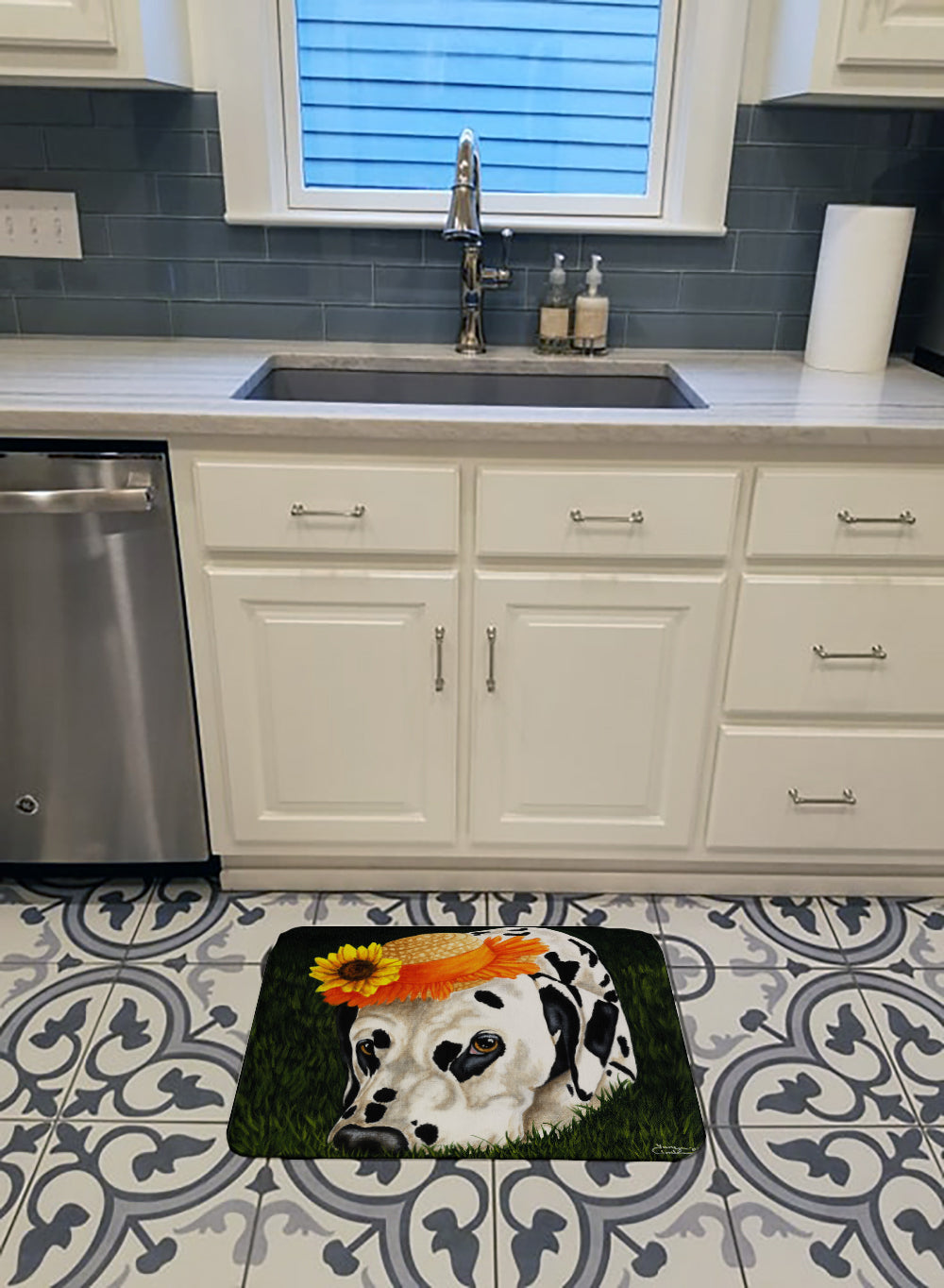 My Sun Spot Dalmatian Memory Foam Kitchen Mat Machine Washable Anti-Fatigue Cushion Comfort Bath or Kitchen Rug