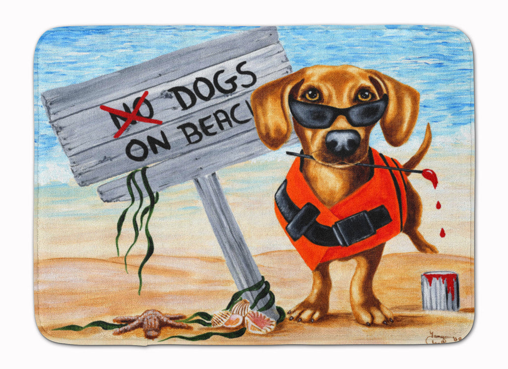 The Dog Beach Dachshund Memory Foam Kitchen Mat Machine Washable Anti-Fatigue Cushion Comfort Bath or Kitchen Rug