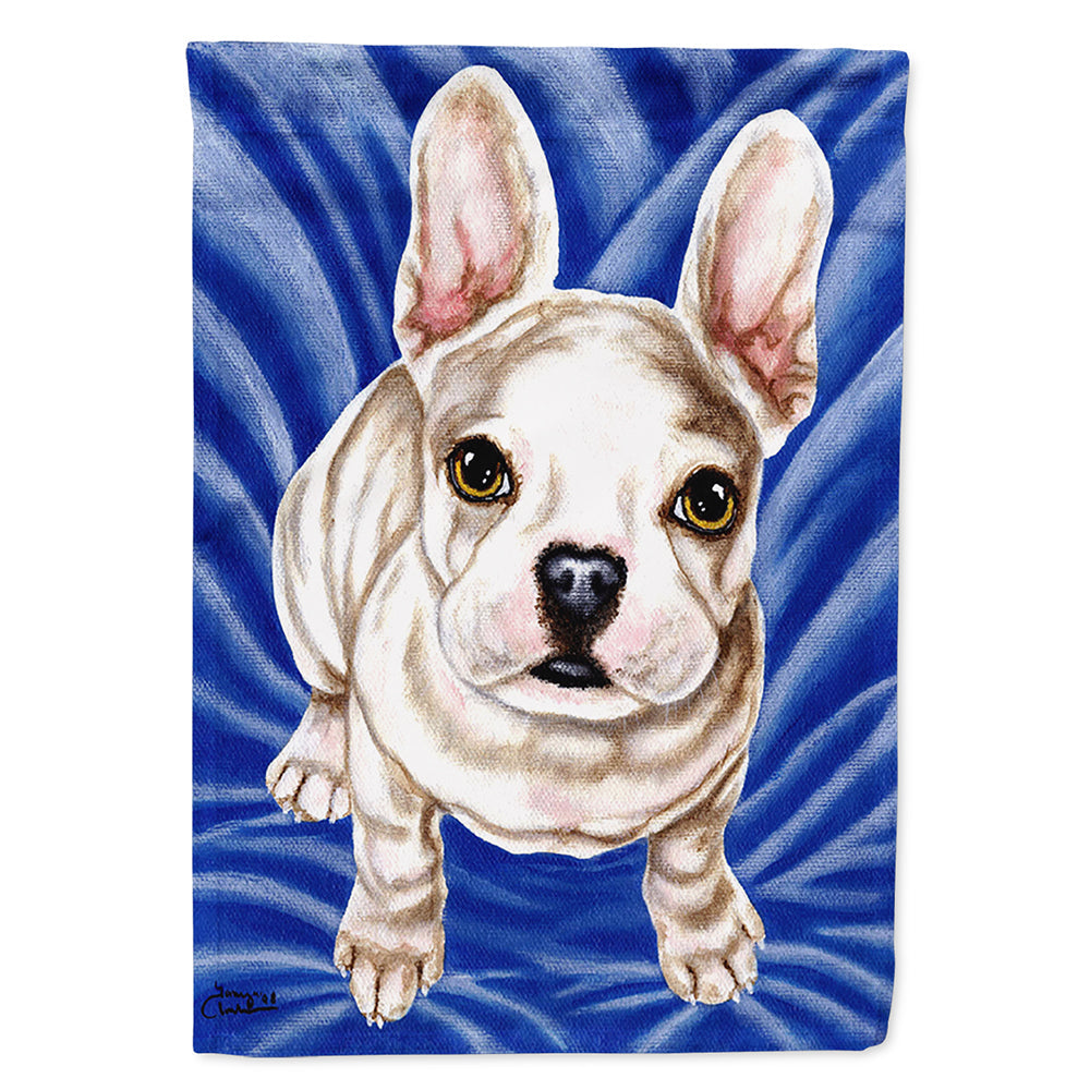 Diamond in Blue French Bulldog House Flag 28x40 Porch Sleeve Pole Decorative Outside Yard Banner Artwork Wall Hanging, Polyester