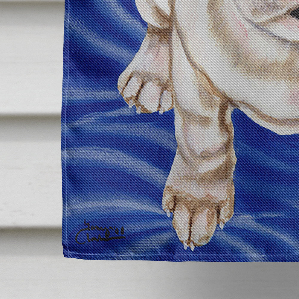 Diamond in Blue French Bulldog House Flag 28x40 Porch Sleeve Pole Decorative Outside Yard Banner Artwork Wall Hanging, Polyester