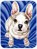 Diamond in Blue French Bulldog Cutting Board Tempered Glass Kitchen Cutting Surface, Heat Resistant Chopping, Non-Slip Feet, Food Prep & Serving