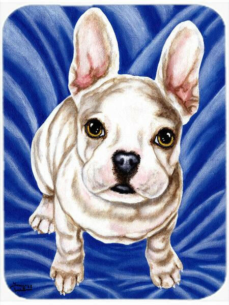 Diamond in Blue French Bulldog Cutting Board Tempered Glass Kitchen Cutting Surface, Heat Resistant Chopping, Non-Slip Feet, Food Prep & Serving