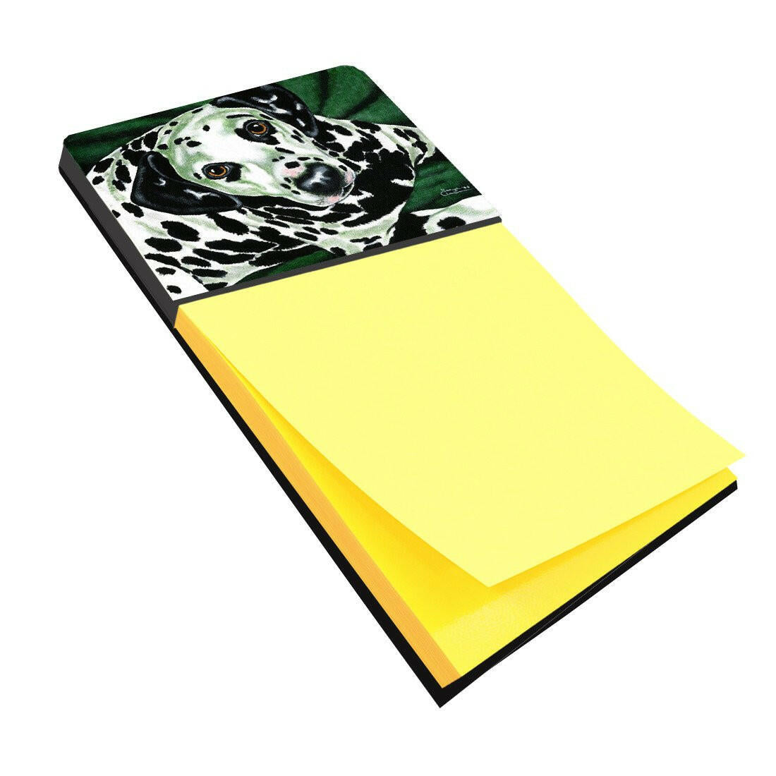 Emerald Beauty Dalmatian Watercolor Sticky Note Holder Refillable Dispenser Desk Accessory 3x3 Pad Gift