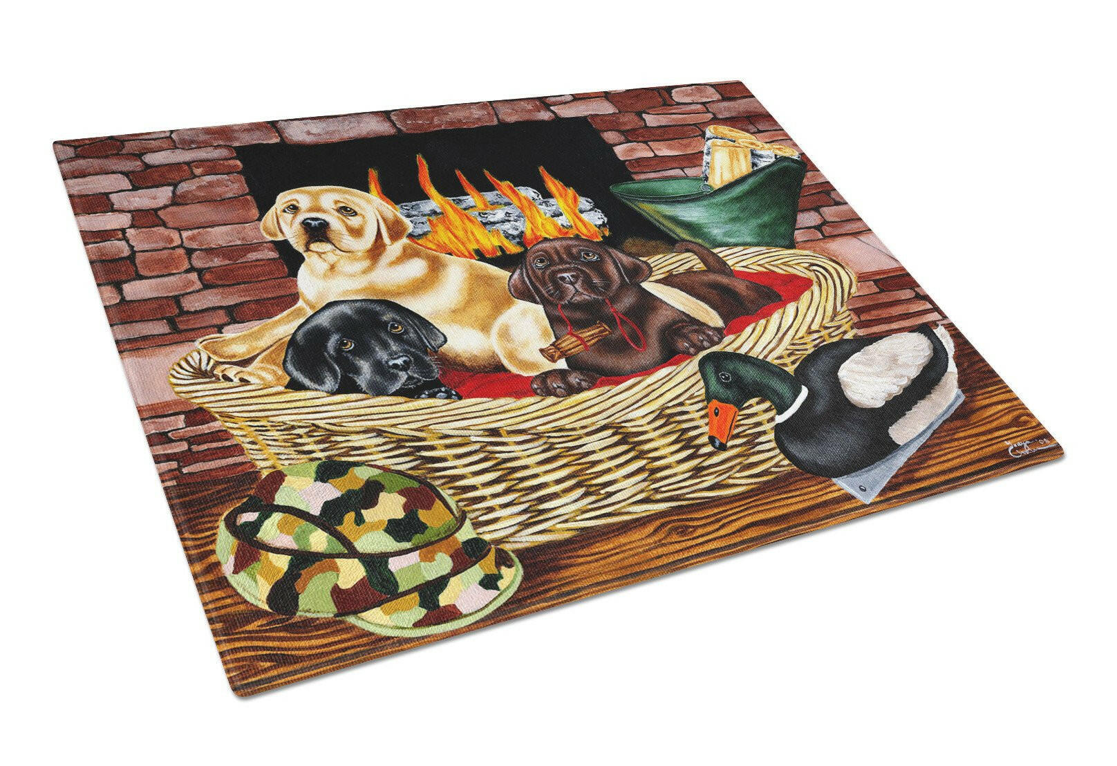 The Next Generation Labrador Cutting Board Tempered Glass Kitchen Cutting Surface, Heat Resistant Chopping, Non-Slip Feet, Food Prep & Serving