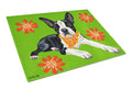 Cosmo Cutie Boston Terrier Cutting Board Tempered Glass Kitchen Cutting Surface, Heat Resistant Chopping, Non-Slip Feet, Food Prep & Serving