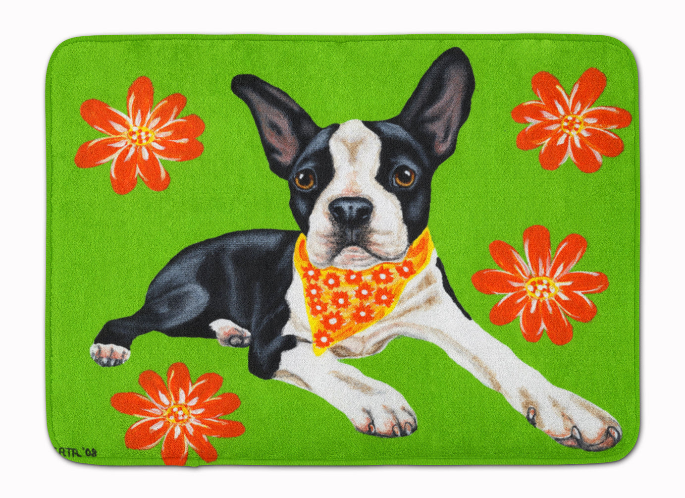 Cosmo Cutie Boston Terrier Memory Foam Kitchen Mat Machine Washable Anti-Fatigue Cushion Comfort Bath or Kitchen Rug