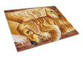 Zeus and Chloie the Golden Retrievers Cutting Board Tempered Glass Kitchen Cutting Surface, Heat Resistant Chopping, Non-Slip Feet, Food Prep & Serving