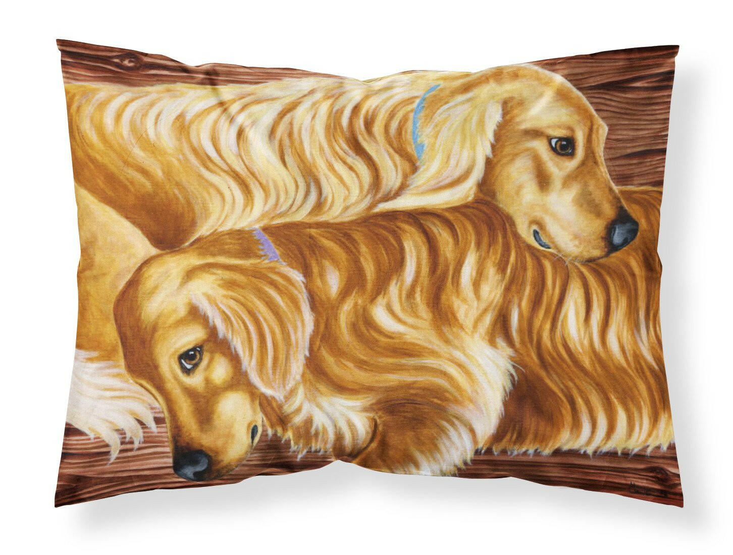 Zeus and Chloie the Golden Retrievers Standard Pillowcase Lightweight Super Soft Easy Care Decorative Artwork Pillowcase, Standard