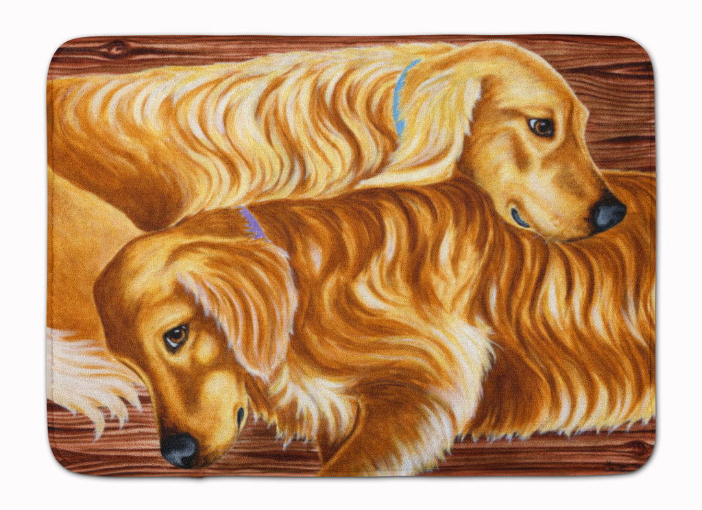 Zeus and Chloie the Golden Retrievers Memory Foam Kitchen Mat Machine Washable Anti-Fatigue Cushion Comfort Bath or Kitchen Rug