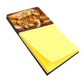 Zeus and Chloie the Golden Retrievers Watercolor Sticky Note Holder Refillable Dispenser Desk Accessory 3x3 Pad Gift