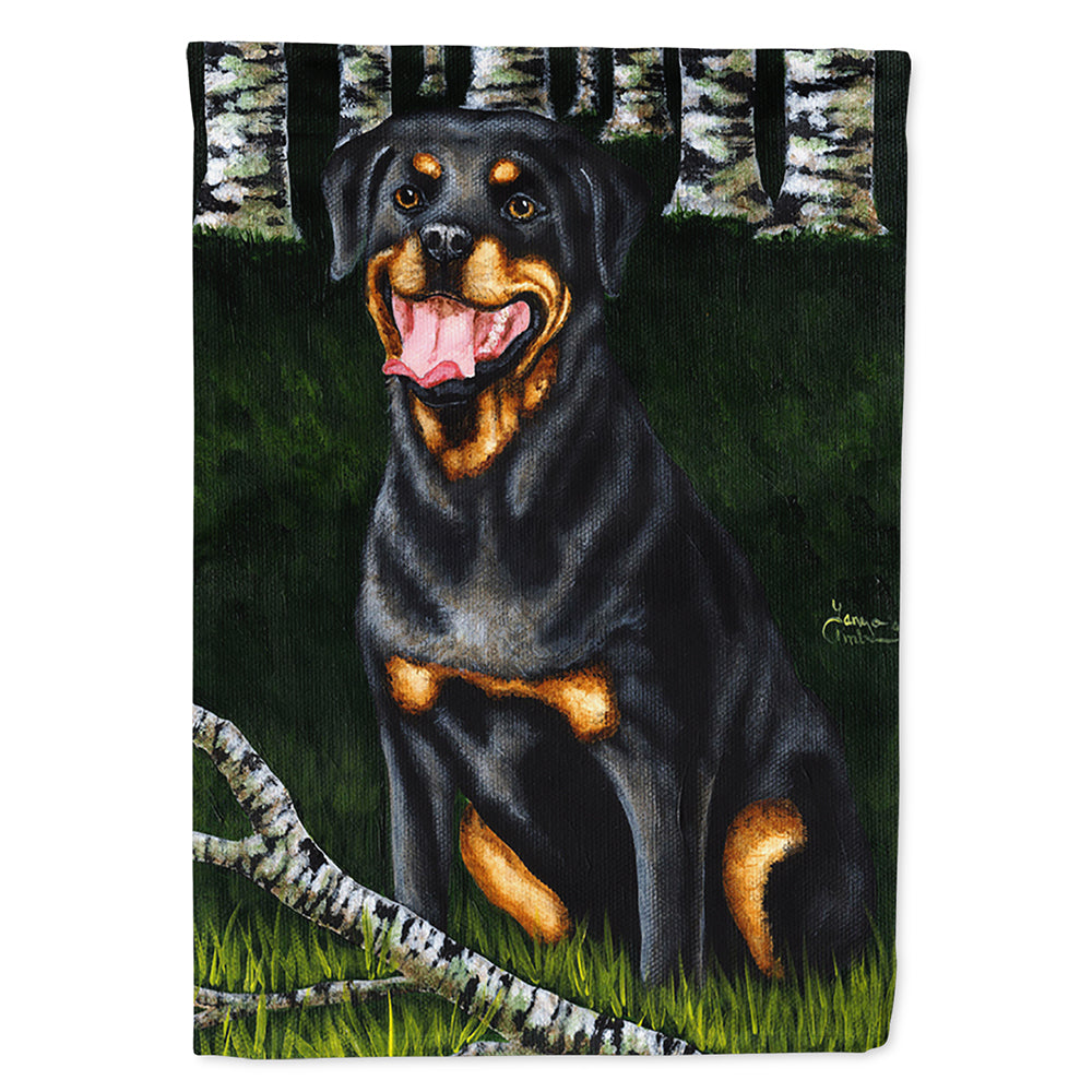Backwoods Companion Rottweiler House Flag 28x40 Porch Sleeve Pole Decorative Outside Yard Banner Artwork Wall Hanging, Polyester