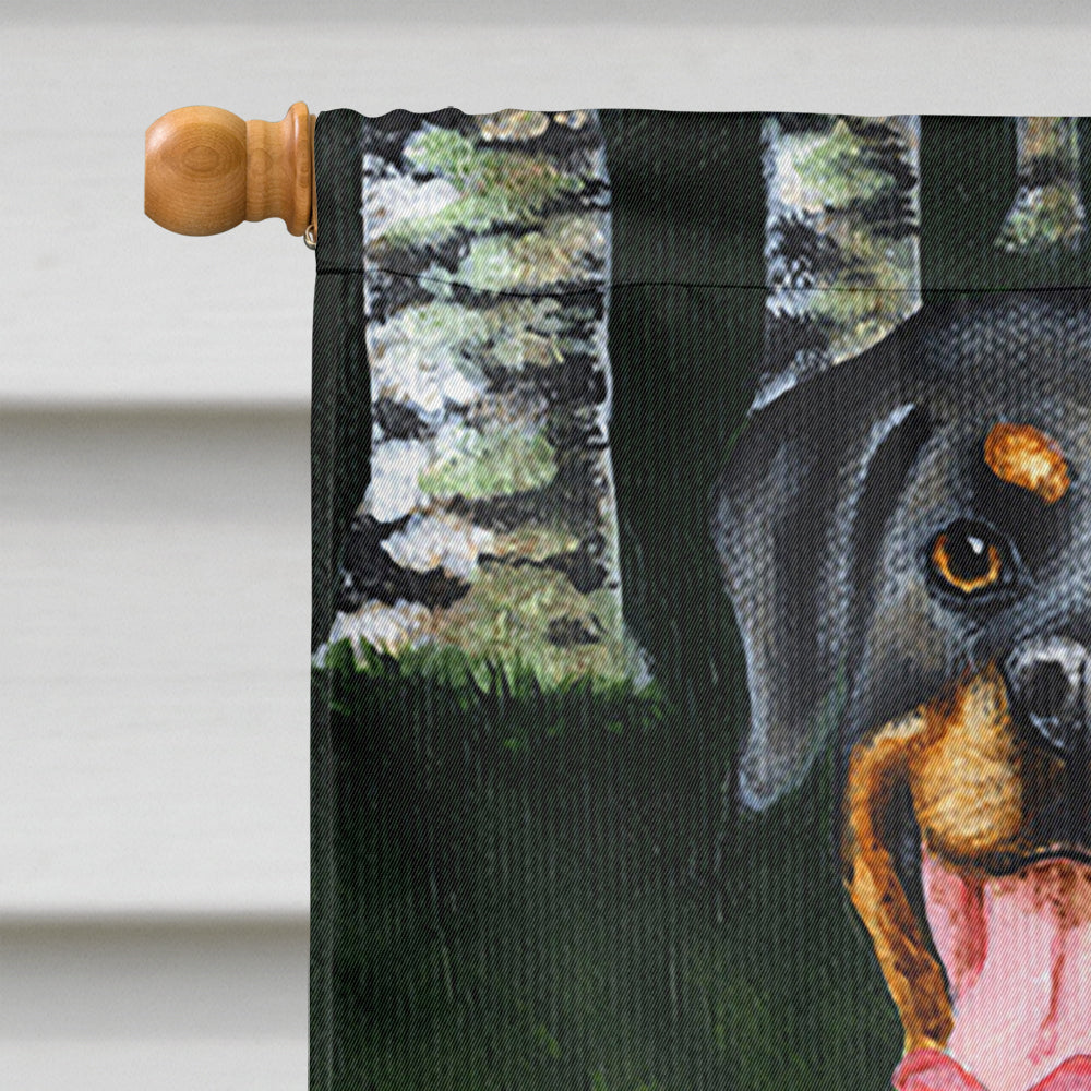 Backwoods Companion Rottweiler House Flag 28x40 Porch Sleeve Pole Decorative Outside Yard Banner Artwork Wall Hanging, Polyester