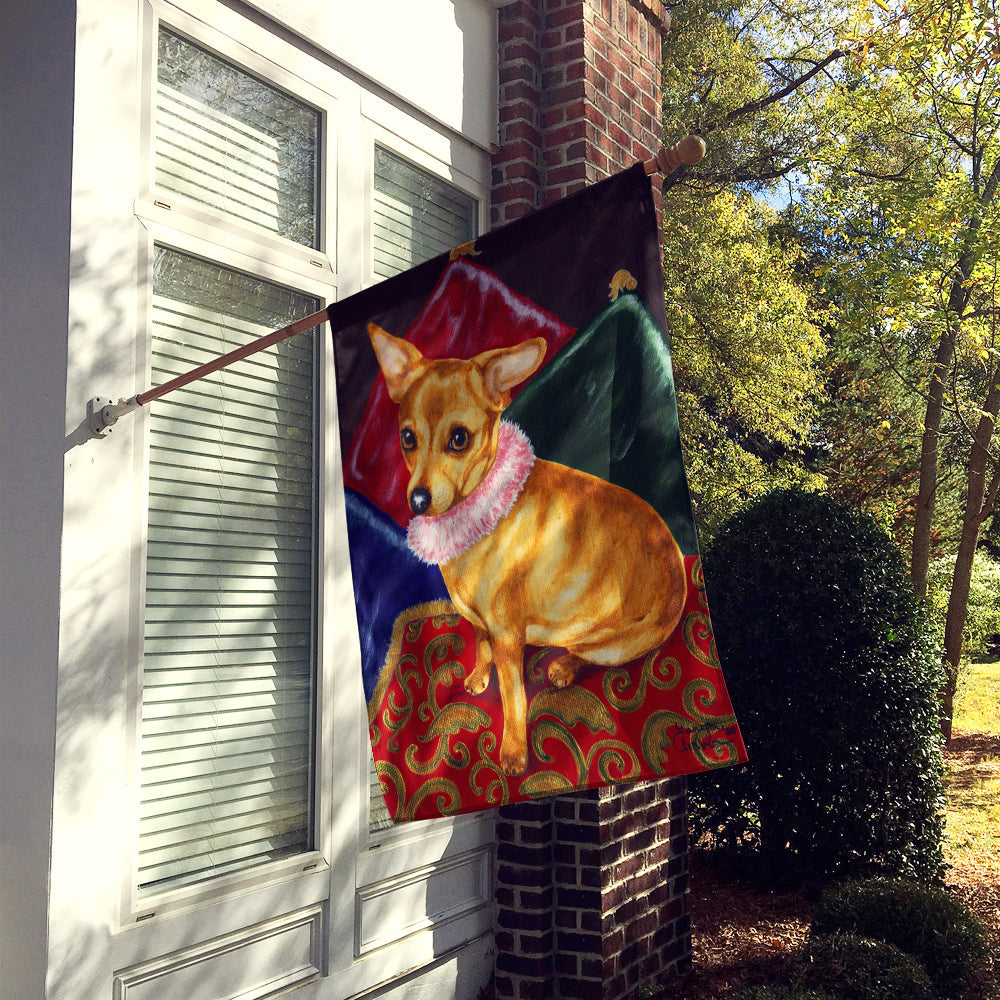 Pillow Princess Chihuahua House Flag 28x40 Porch Sleeve Pole Decorative Outside Yard Banner Artwork Wall Hanging, Polyester