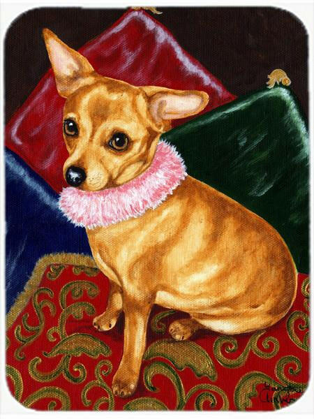 Pillow Princess Chihuahua Cutting Board Tempered Glass Kitchen Cutting Surface, Heat Resistant Chopping, Non-Slip Feet, Food Prep & Serving
