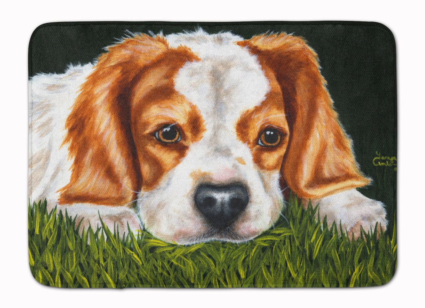 Cavalier Spaniel in the Grass Memory Foam Kitchen Mat Machine Washable Anti-Fatigue Cushion Comfort Bath or Kitchen Rug