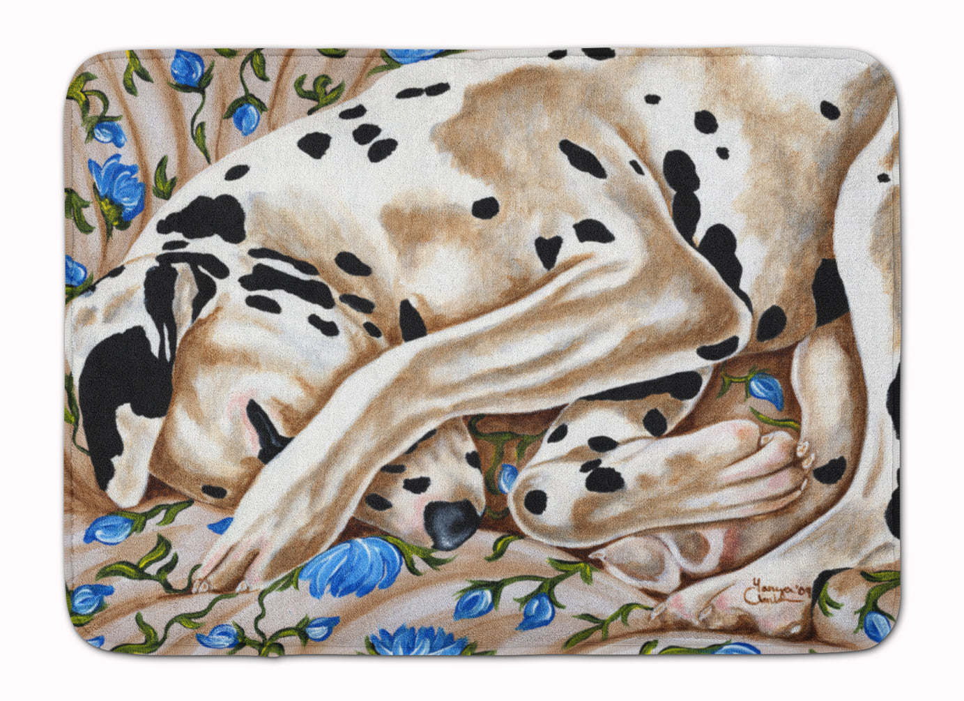 Bed of Roses Dalmatian Memory Foam Kitchen Mat Machine Washable Anti-Fatigue Cushion Comfort Bath or Kitchen Rug