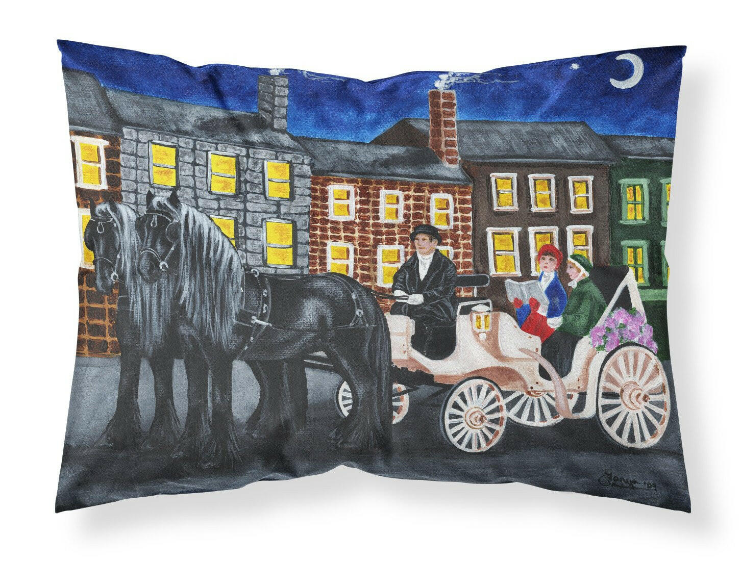 City Carriage Ride Horse Standard Pillowcase Lightweight Super Soft Easy Care Decorative Artwork Pillowcase, Standard