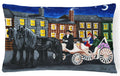 City Carriage Ride Horse Decorative Throw Pillow 12x16 Indoor Outdoor Accent Cushion, Fabric Cover with Insert for Sofa, Bed, Porch & Living Room