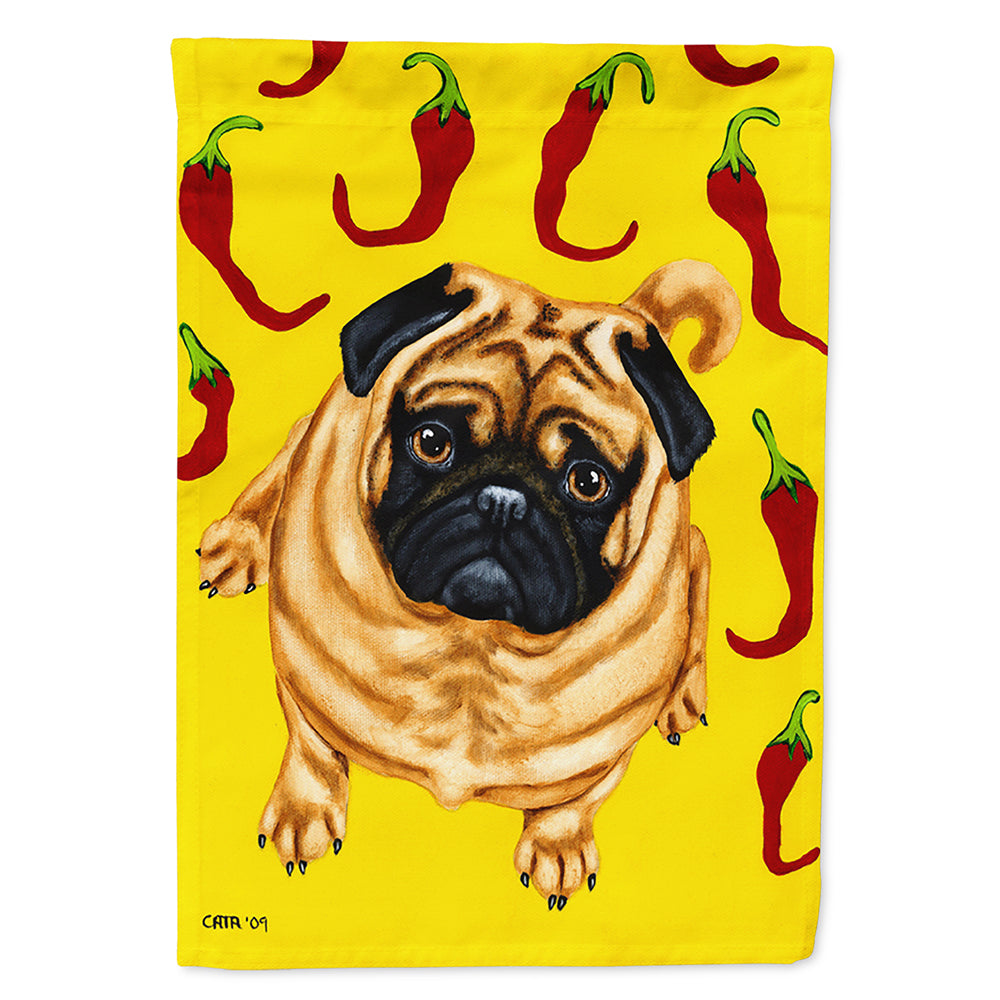 Pick a Pepper Pug House Flag 28x40 Porch Sleeve Pole Decorative Outside Yard Banner Artwork Wall Hanging, Polyester